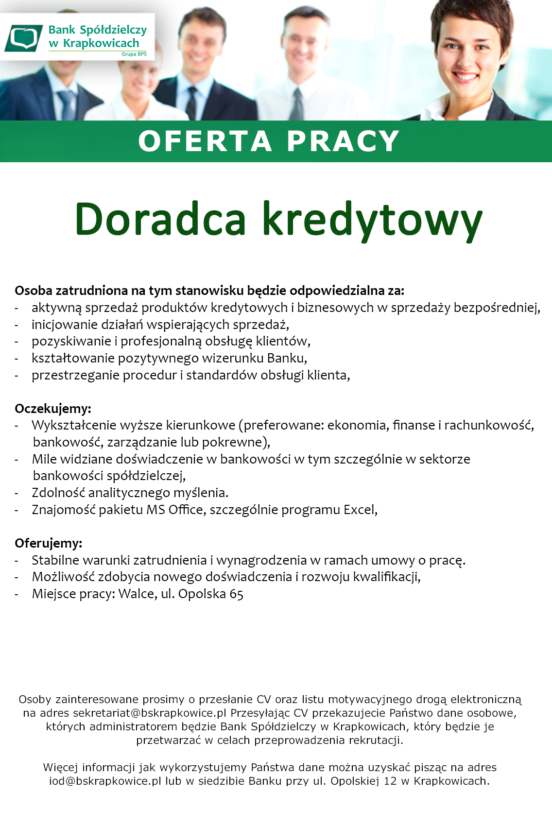 oferta pracy doradca walce